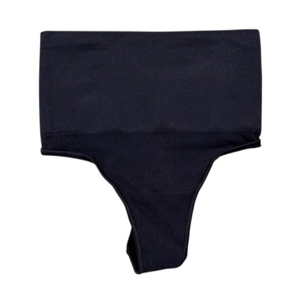 Skims S/M Seamless Sculpt Mid Waist Thong Core Control Black Onyx NWOT MSRP 34 - Picture 1 of 8